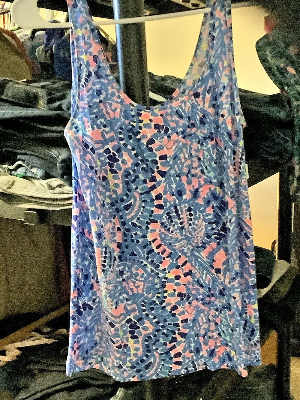 Lilly Pulitzer Abstract Tank Top in Blue & Pink Size Small